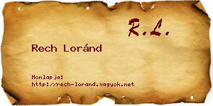 Rech Loránd névjegykártya