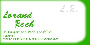 lorand rech business card
